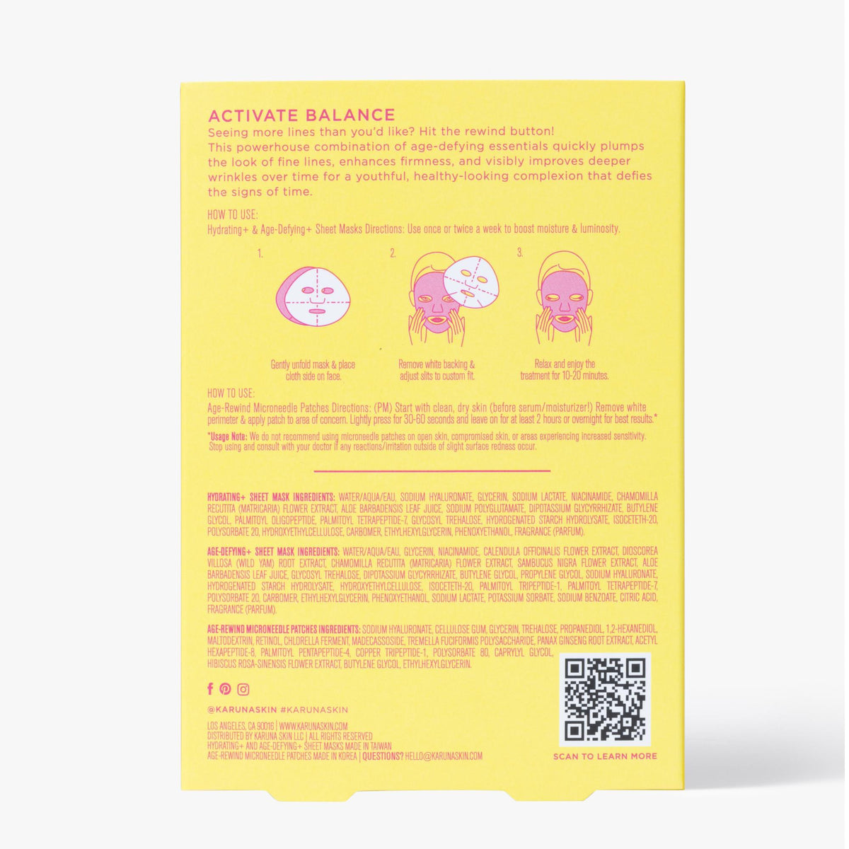 Karuna Hit Rewind Wrinkle Refining Mask & Patch Set