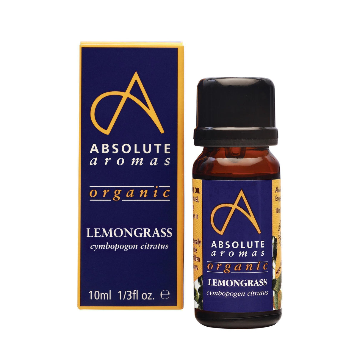 Absolute Aromas Organic Lemongrass Essential Oil 0.33 Fl. Oz.